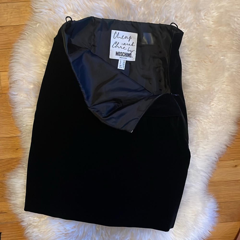 Maschino Black Velvet Skirt